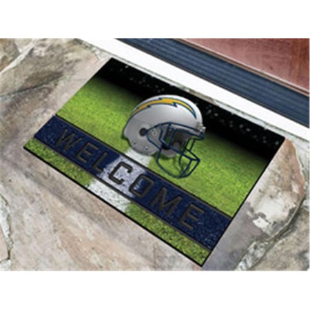 Fanmats Los Angeles Chargers Door Mat 18x30 Welcome Crumb Rubber 4298909958